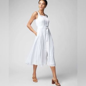 White House Black Market White Pleated Utility Dress NWT